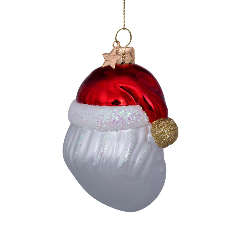 Red santa w/heart glasses