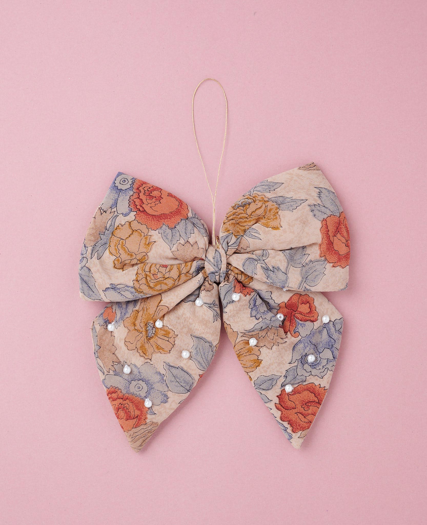 Bow SILK Ornament - Oyster
