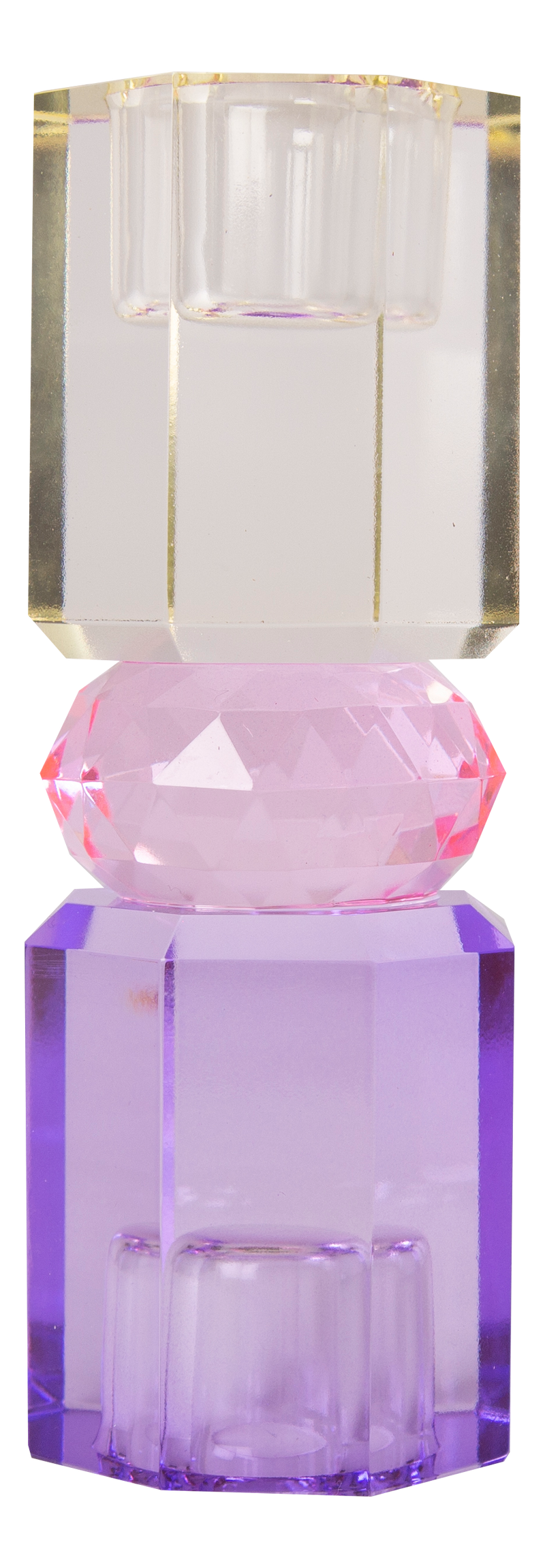 CRYSTAL CANDLE HOLDER  butter/ pink/ Purple