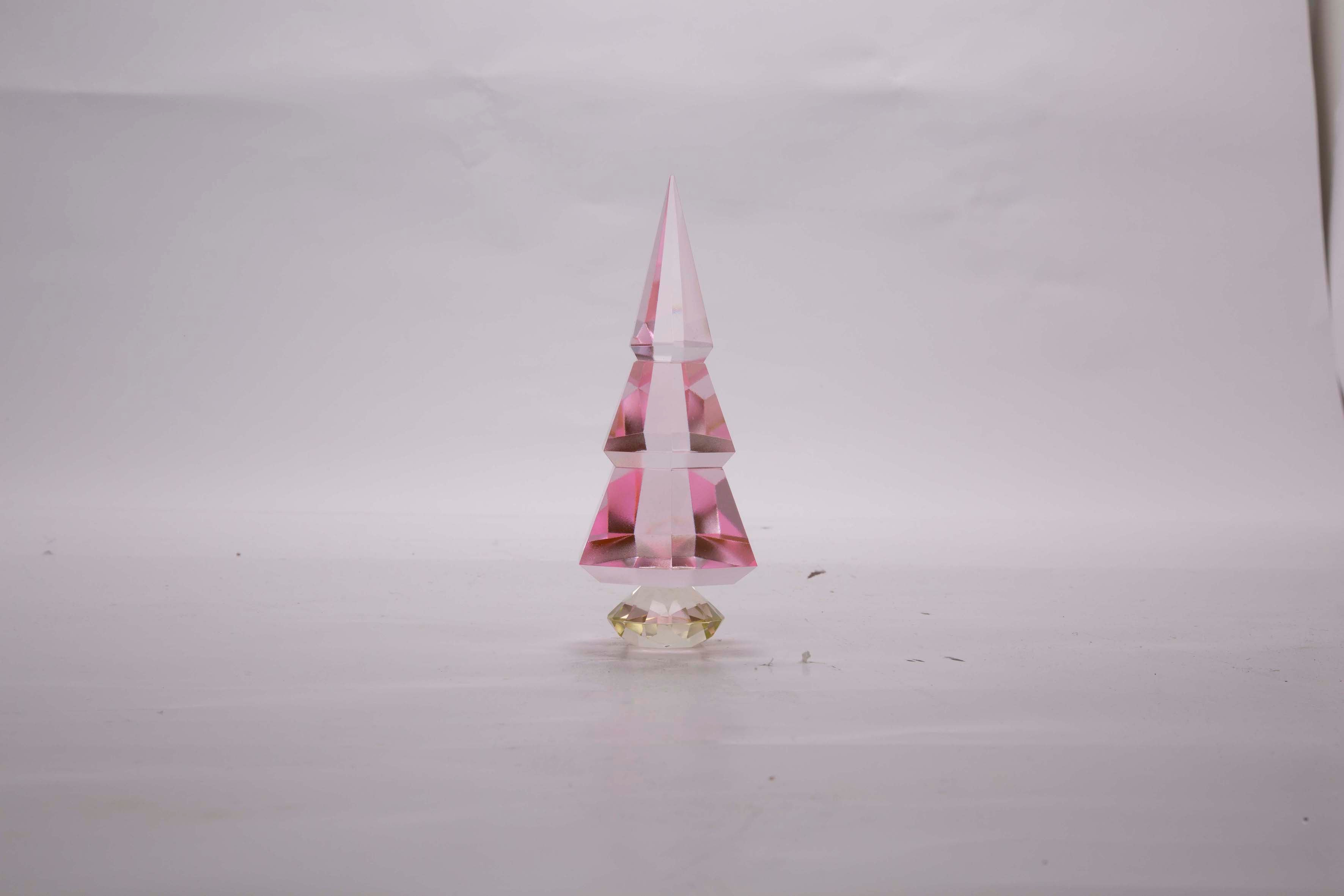 Crystal christmas tree pink/butter
