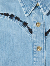 Embroidered Denim Shirt Vintage Blue