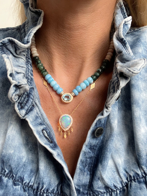Princess shaker opal necklace