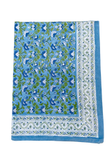 Floral & Garland Tablecloth Blue Green