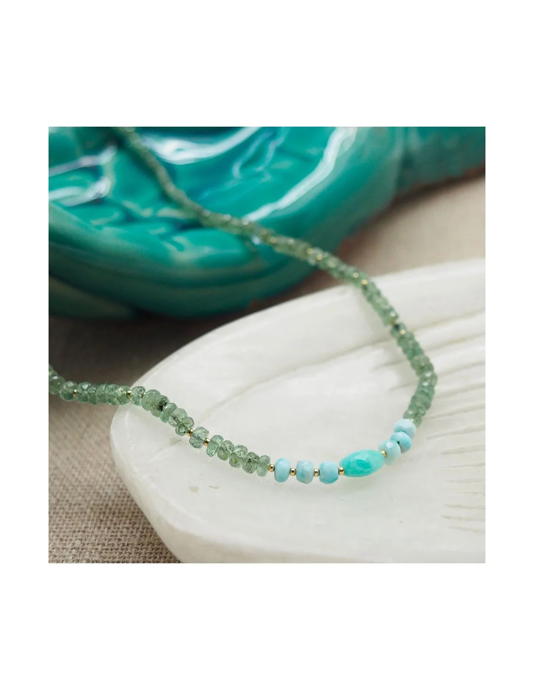 COLLINS - KYANITES and AMAZONITE necklace