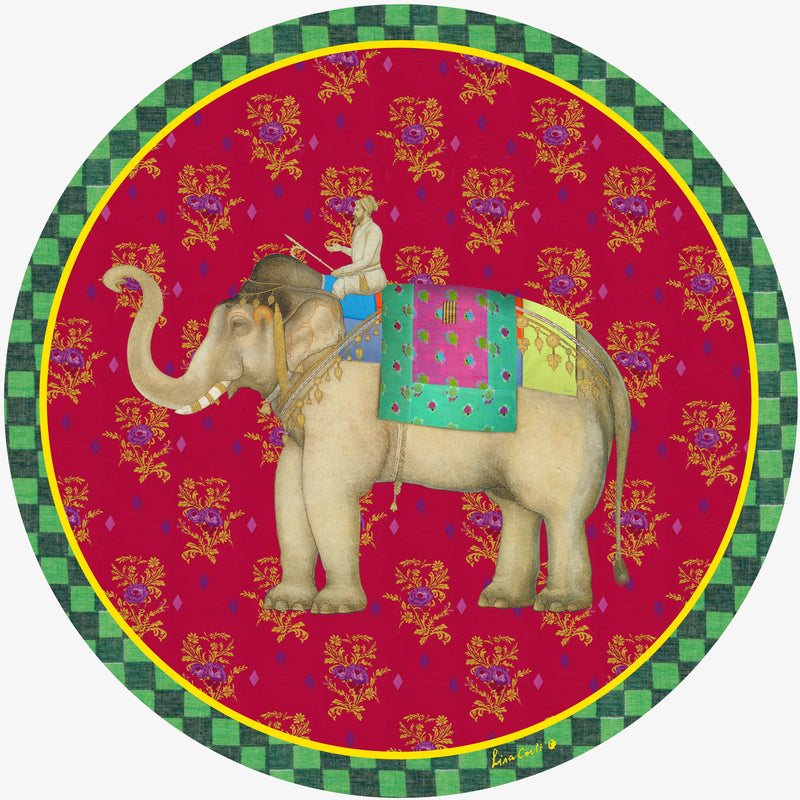 ELEPHANT Red Placemat